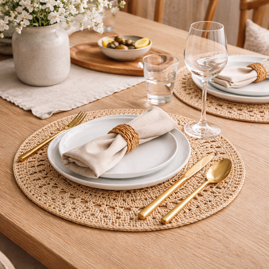 Scallop Handcrafted Natural Jute Placemat |