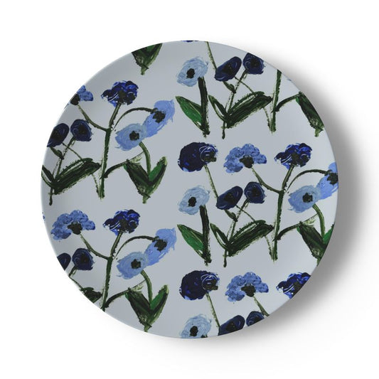 Blue Posey China Plates (Set of 2, 4 or 8)