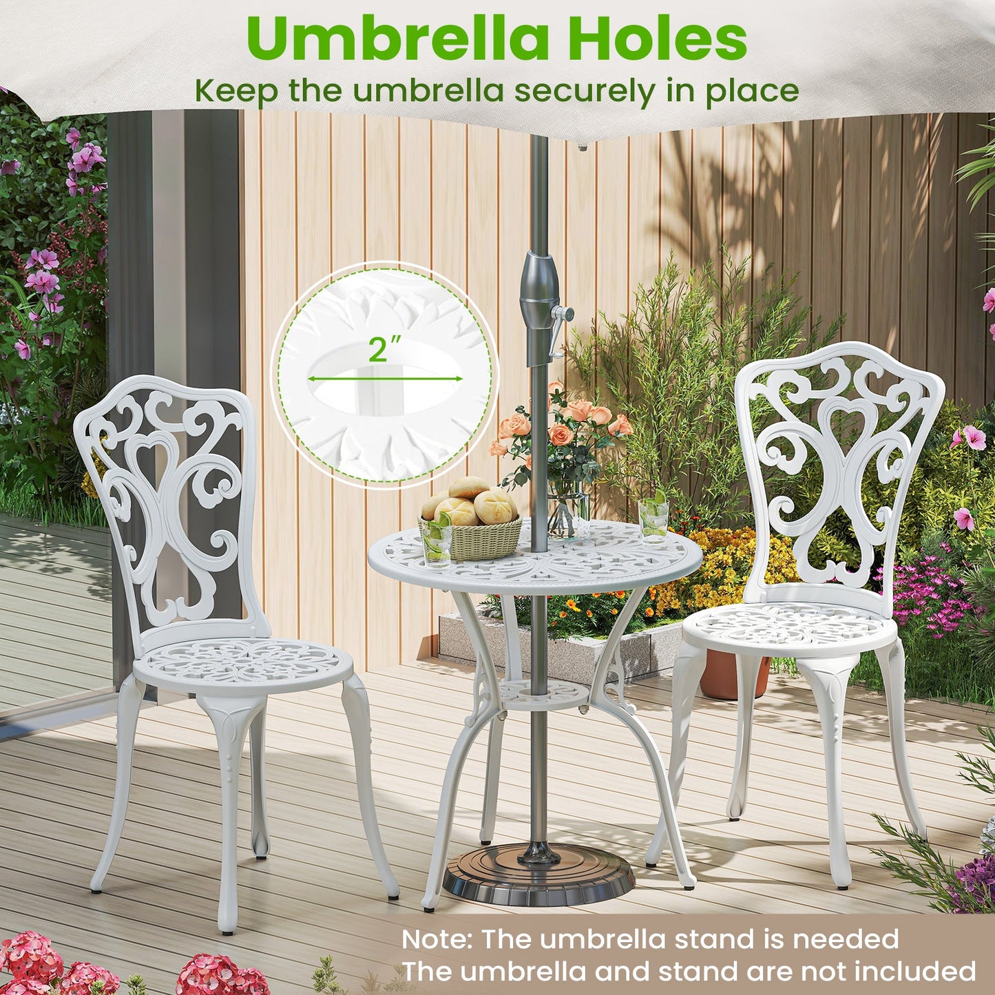 Blanco Cast Aluminum Bistro Set