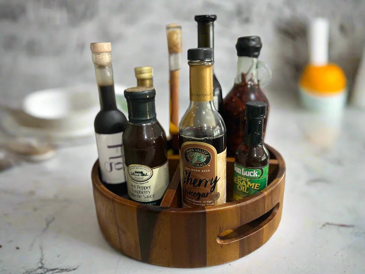 Everlee Lazy Susan Divided Round Tray