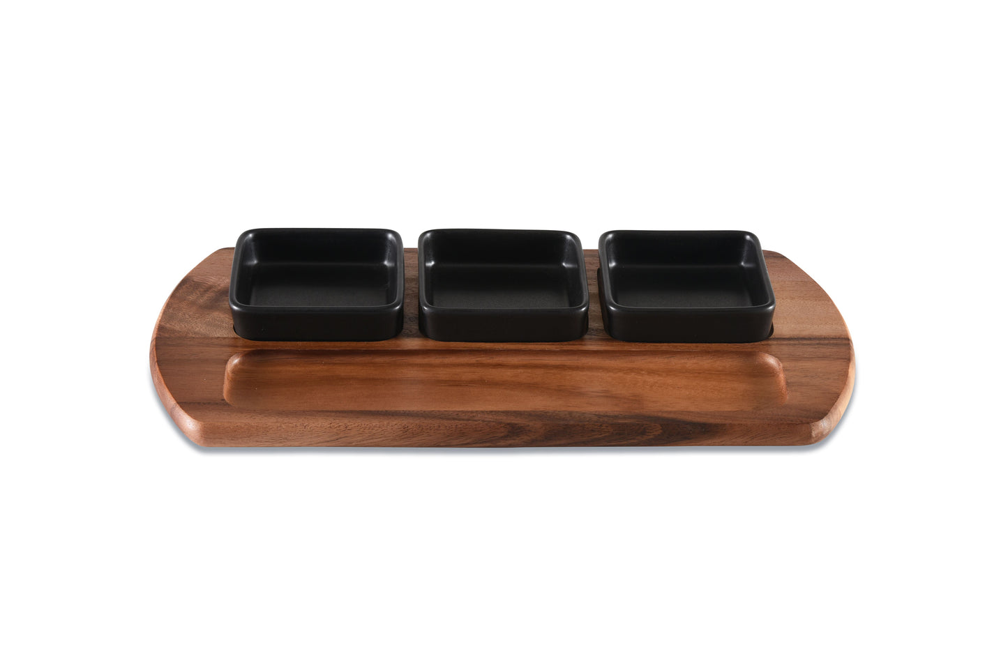 Sonoma Charcuterie / Serving Tray w/ 3 Square Ceramic Bowls