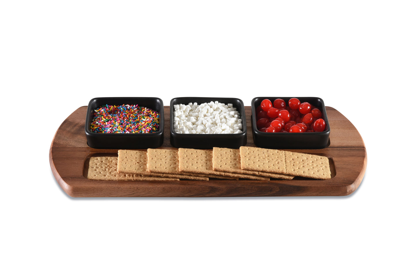 Sonoma Charcuterie / Serving Tray w/ 3 Square Ceramic Bowls
