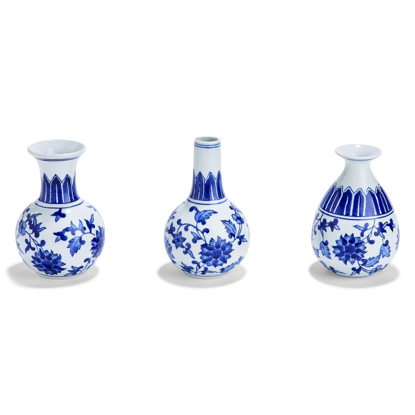 Chinoiserie Hand-Painted Mediterranean Canton Vases
