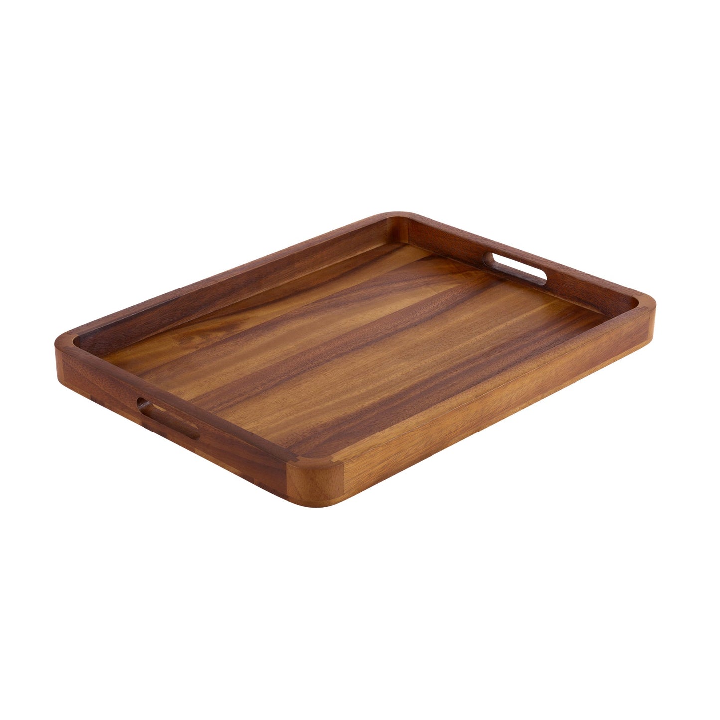 Rectangular Acacia Wood Serving Tray - Solid Bottom