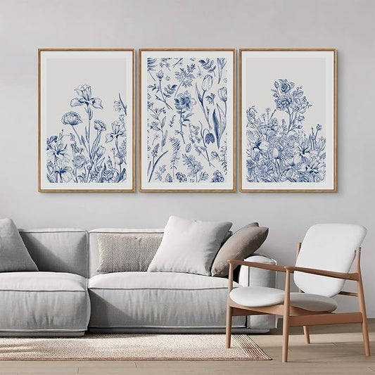 Classic Chinoiserie Framed Canvas Wall Art