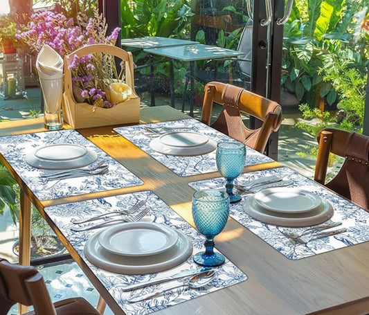 Blue Bird Floral Outdoor Placemats