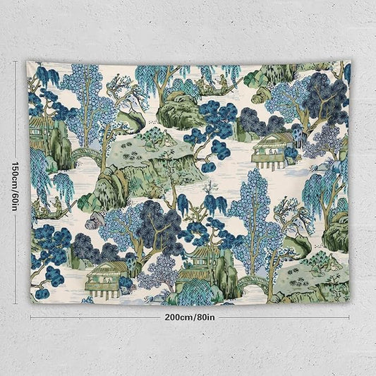 Chinoiserie Tapestry | Asian Watercolor Art
