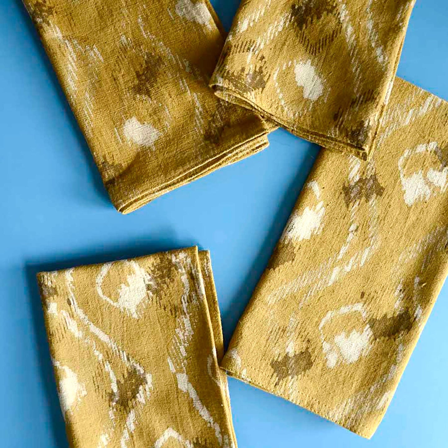Bali Yellow Cotton Dining Napkins, Sustainable Table Linen