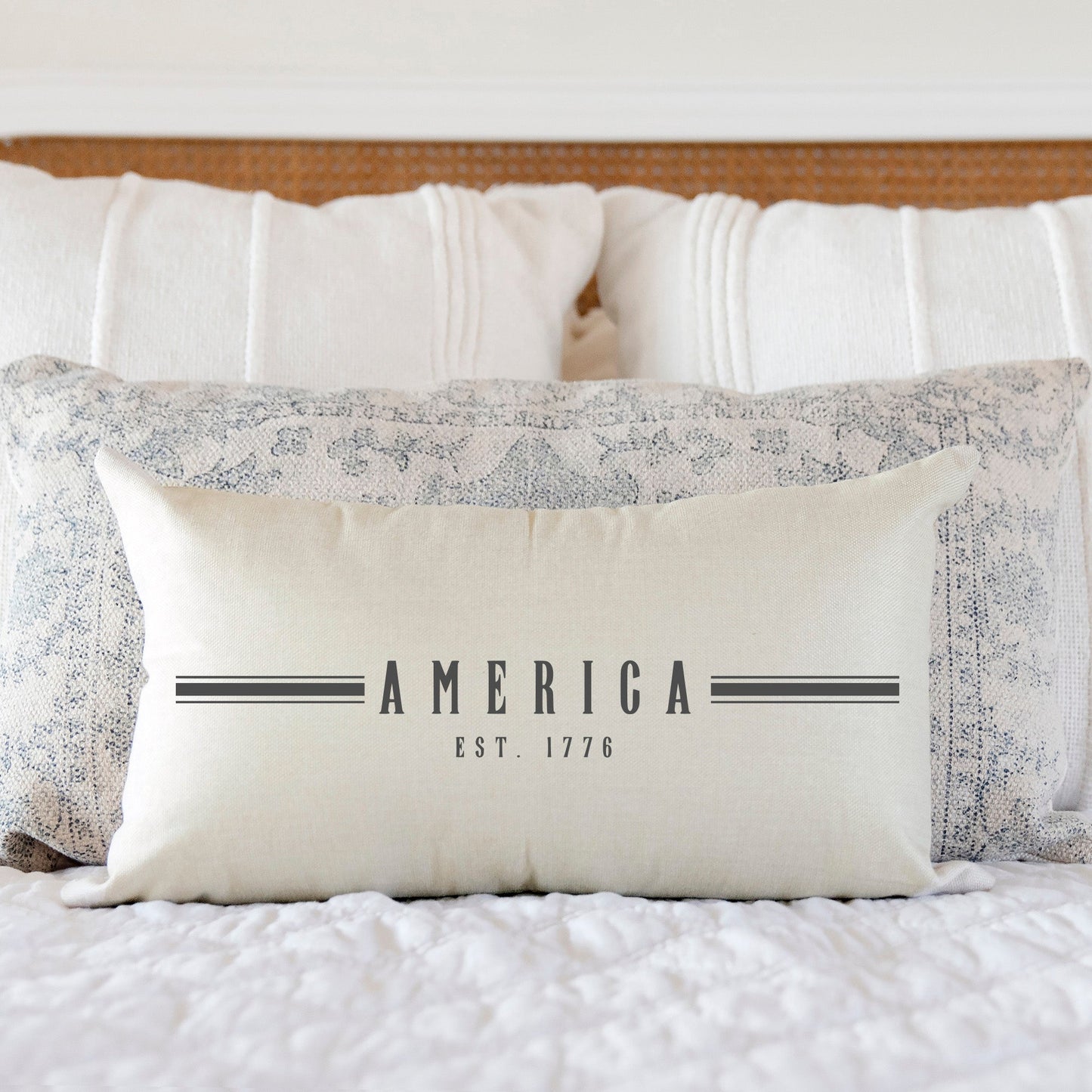 America with Stripes Pillow Cover