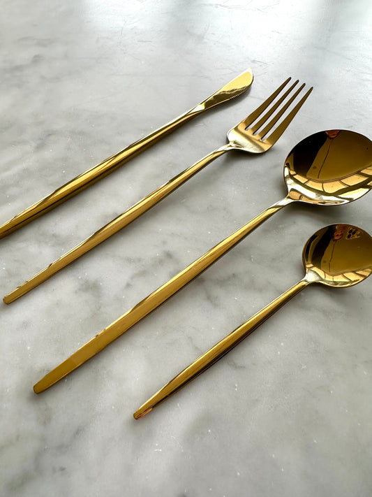 Modern Sleek Gold Flatware