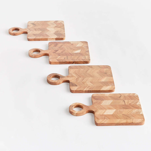 Chevron Acacia Wood Mini Serving Boards