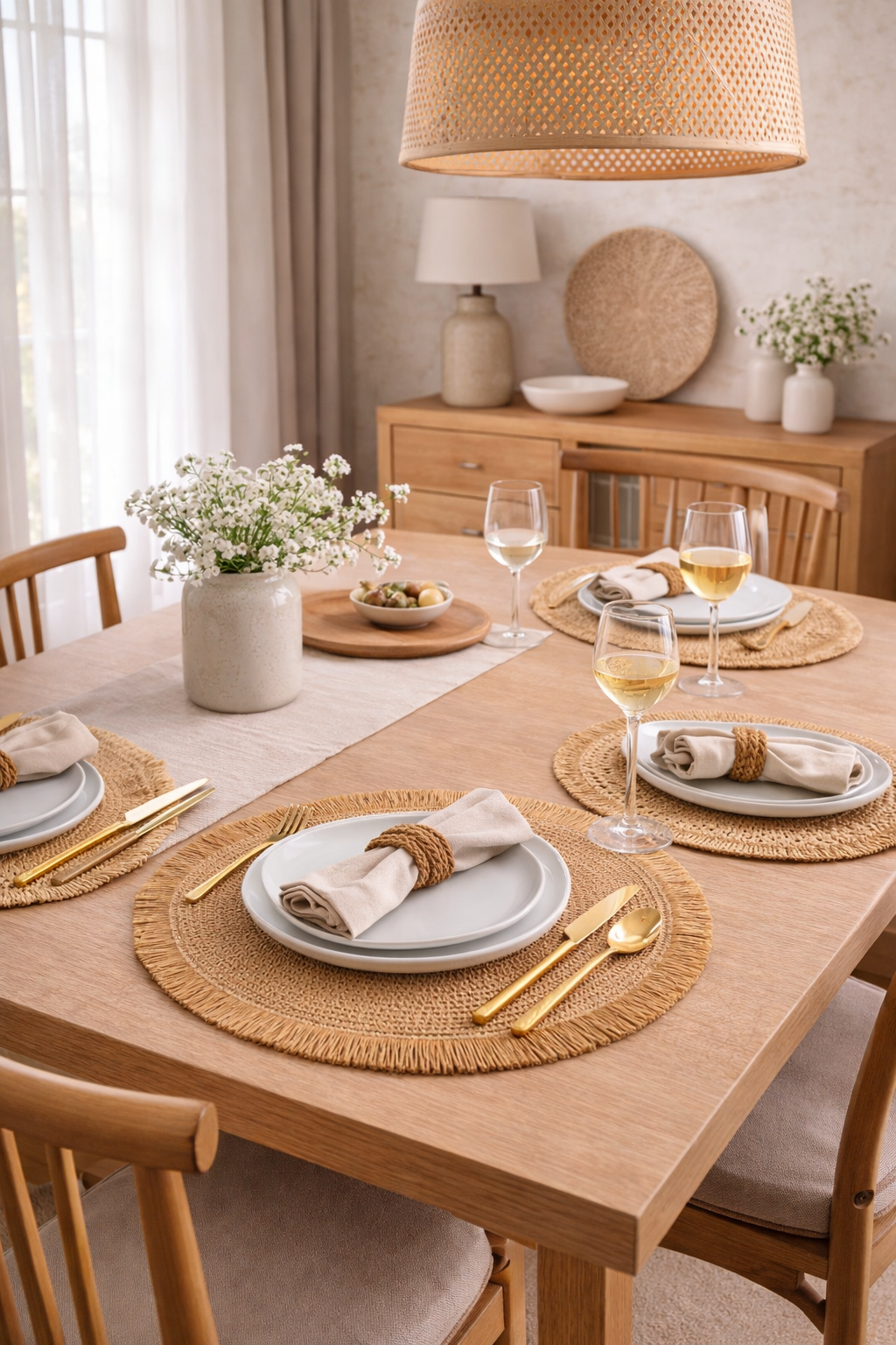 Santorini Straw Fringe Placemats