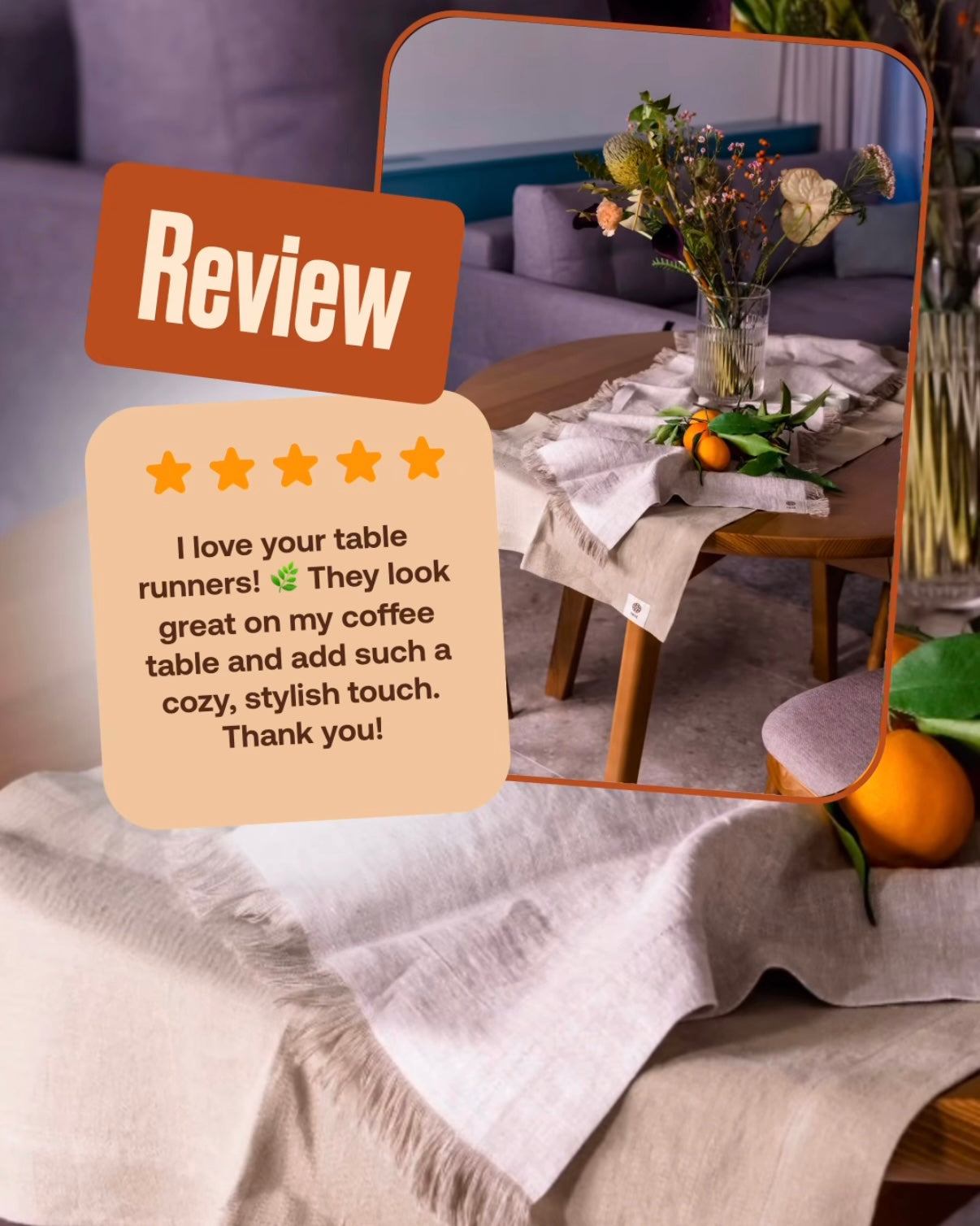 Lara Soft Linen Table Runners