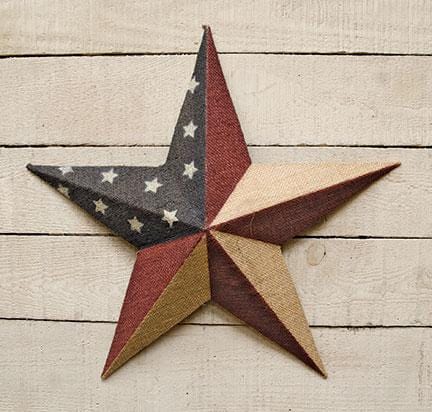 Americana Burlap Star Wall Decor