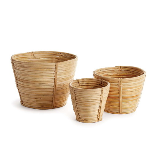 Gia Handwoven Rattan Basket Planters