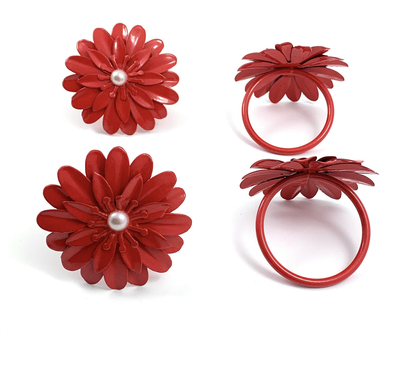 Vibhsa Red Floral Napkin Rings