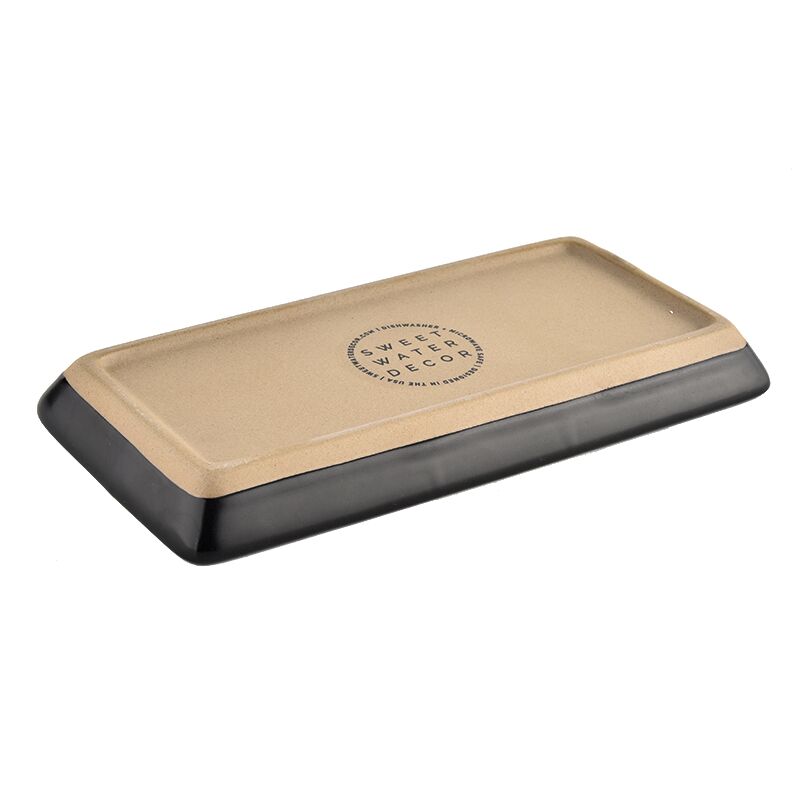 Matte Black Stoneware Tray
