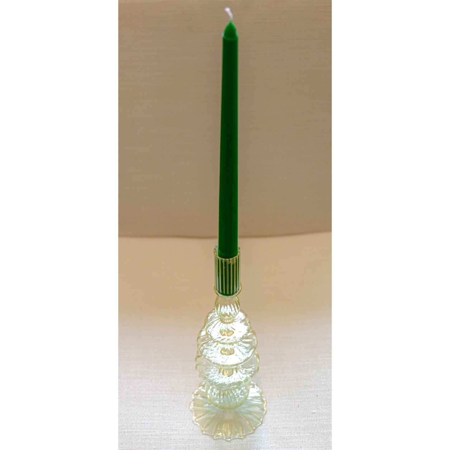 Buttercream Yellow Ribbed Candle Holder