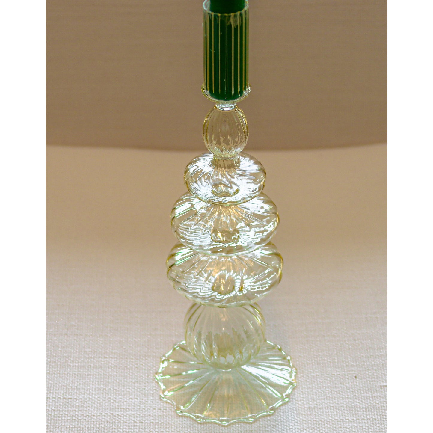Buttercream Yellow Ribbed Candle Holder