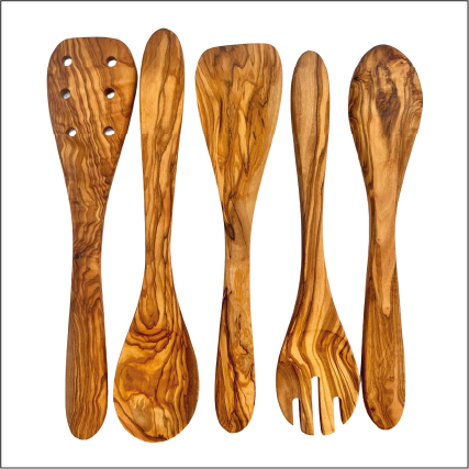 Olive Wood Kitchen Servers Set
