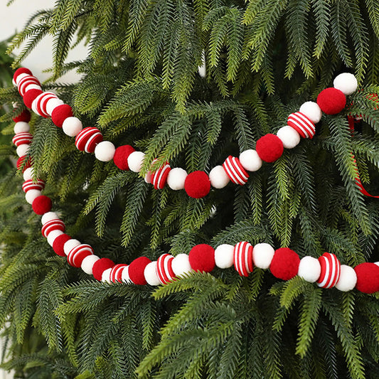 Christmas Felt Pom Pom Ball Garland