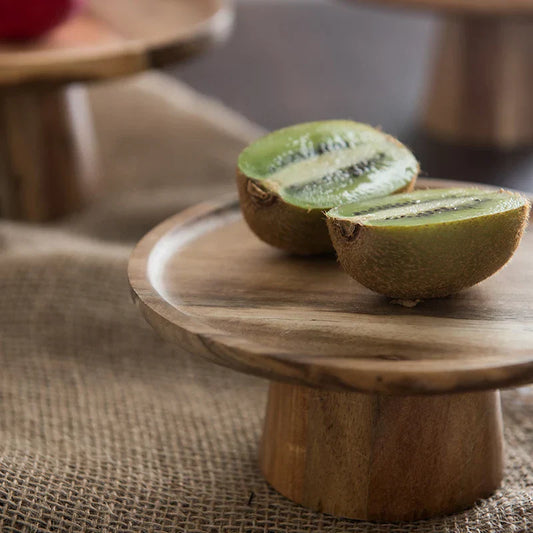 Elevated Wooden Cake Plate | by DecorBites™