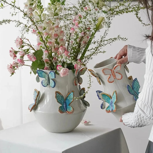Butterfly Handmade Porcelain Flowerpot by DecorBites™