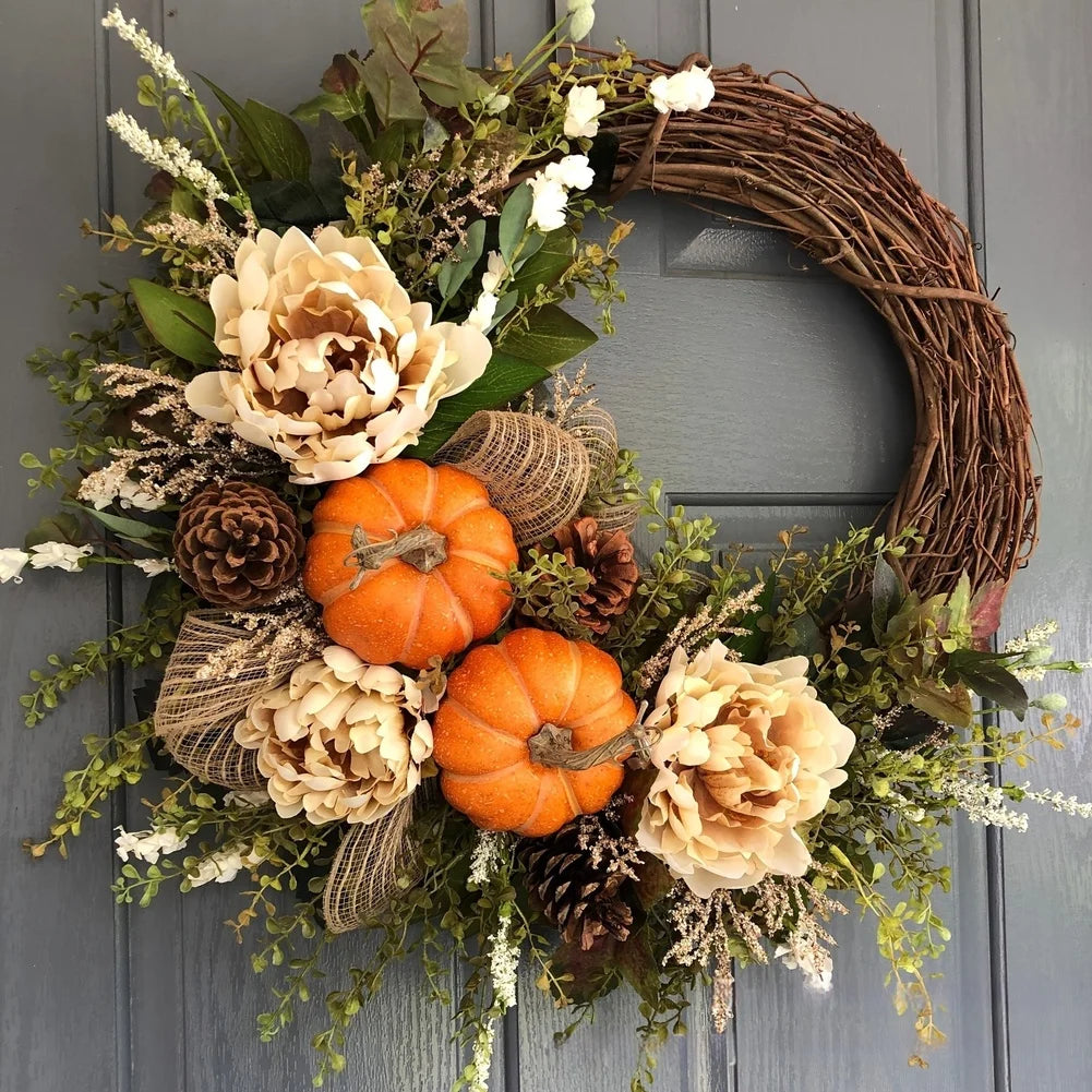Eucalyptus Berries & Pumpkins Autumn Door Wreath