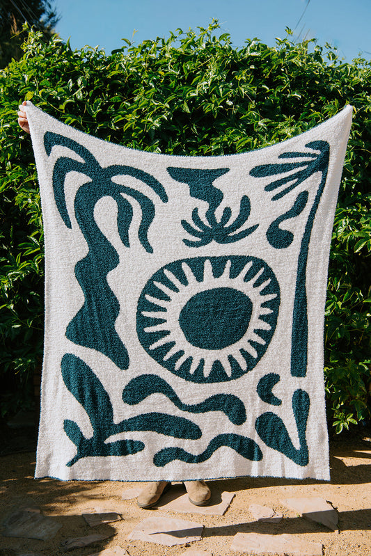 Pacific Blue Paradise Plush Throw