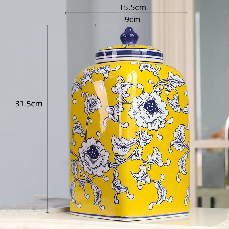 Floral Inspired Porcelain Jar by DecorBites™
