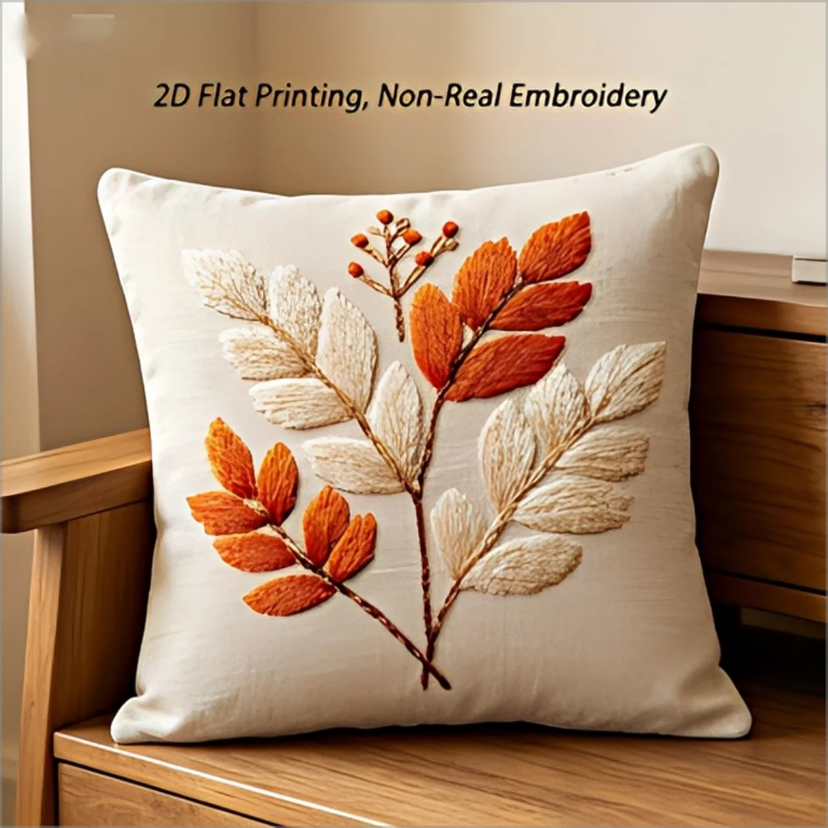 Fall Leaf Throw Pillow Cover Boho Autumn Botanical Berry Decorative Cushion Case for Sofa Living Room Home Decor