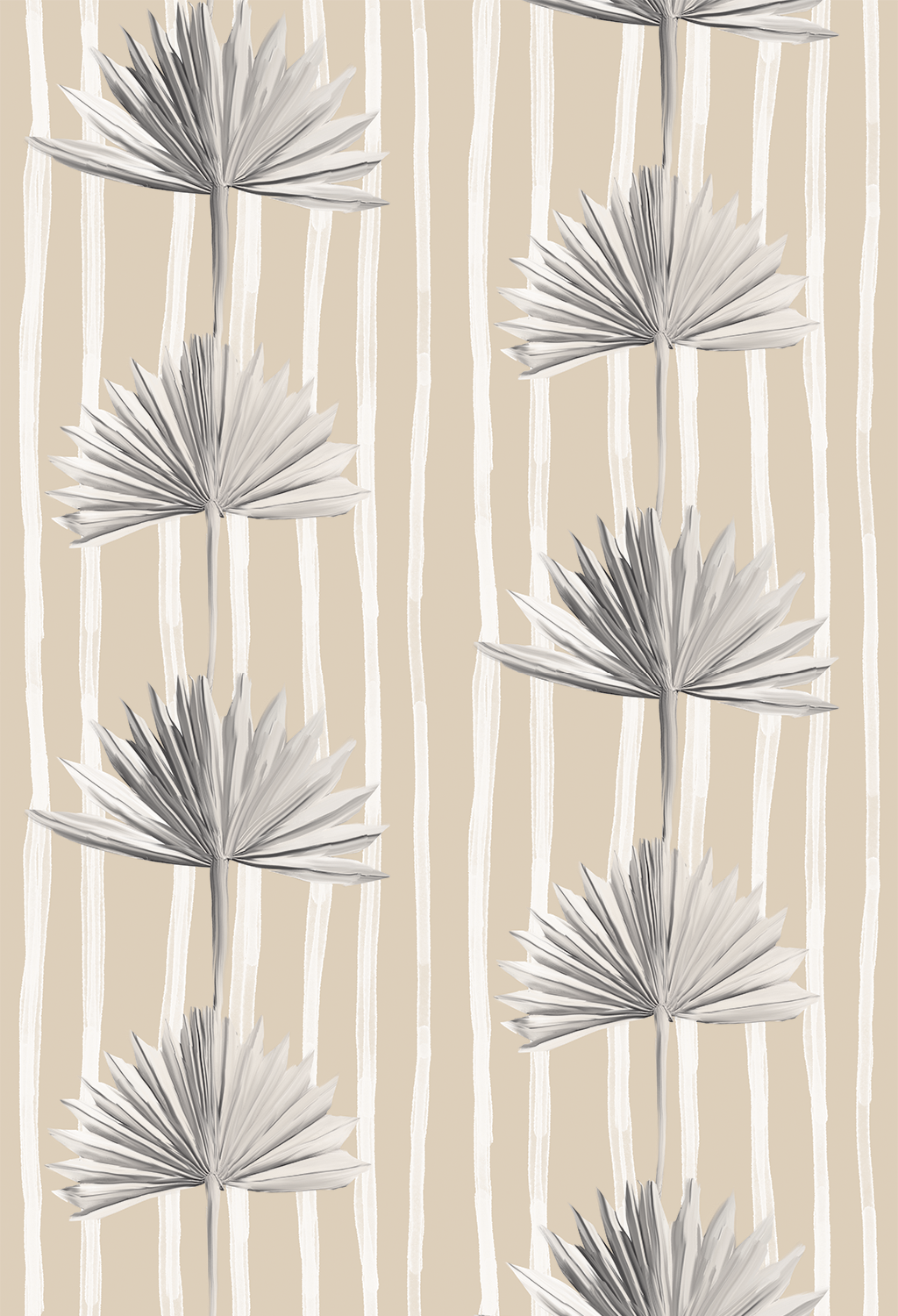 Stripey Palm Wallpaper Neutral