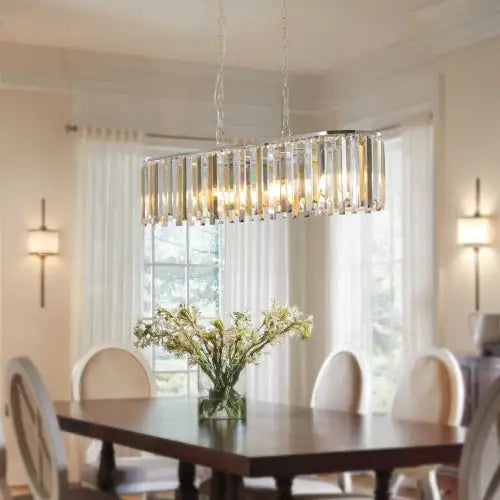Modern Oval Crystal Chandelier Luxe