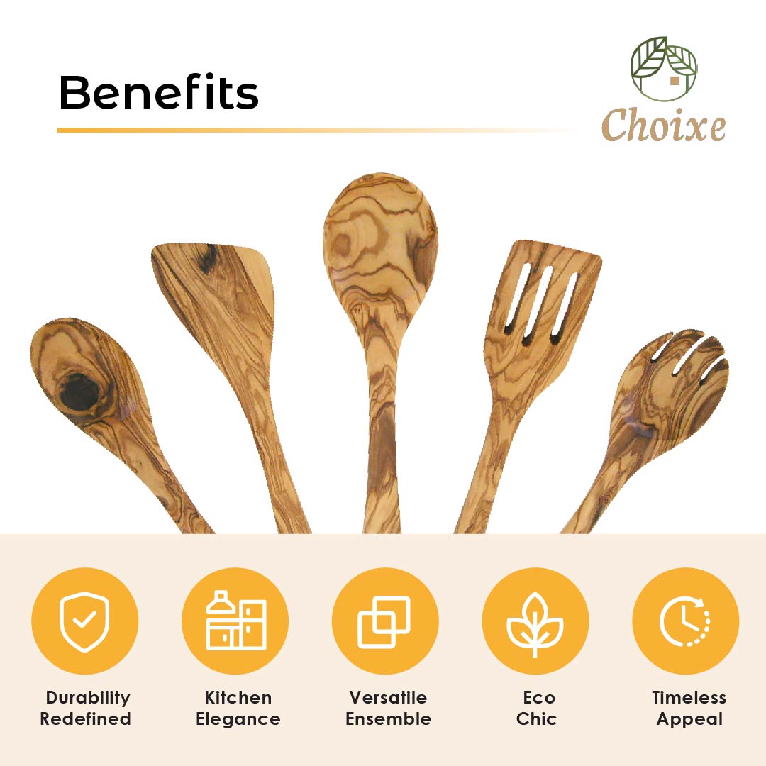 Olive Wood Kitchen Servers Set