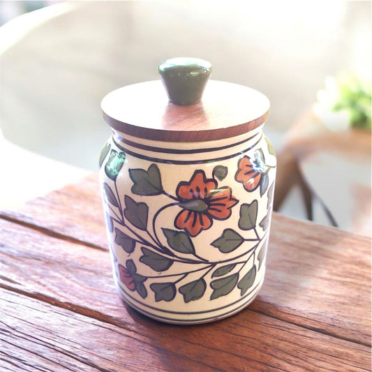 Lola Ceramic Jars with Wooden Lids