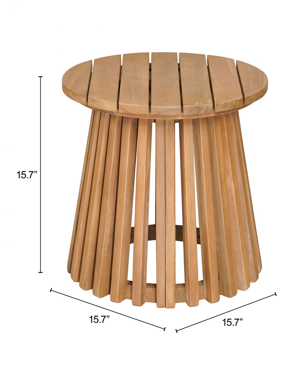 Zahara Natural Wooden Round Side Table