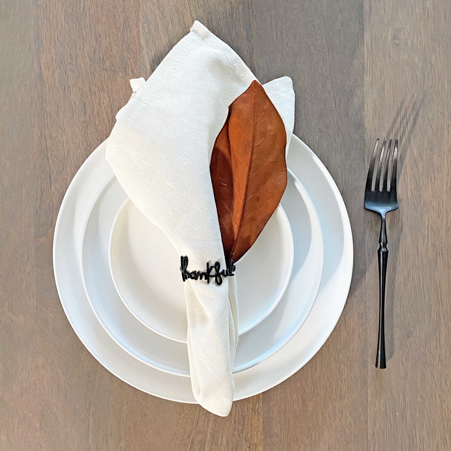 Iron Ore Black Thankful Napkin Ring