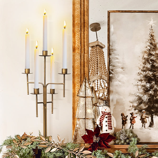 Antique Iron Candelabra, Set of Two