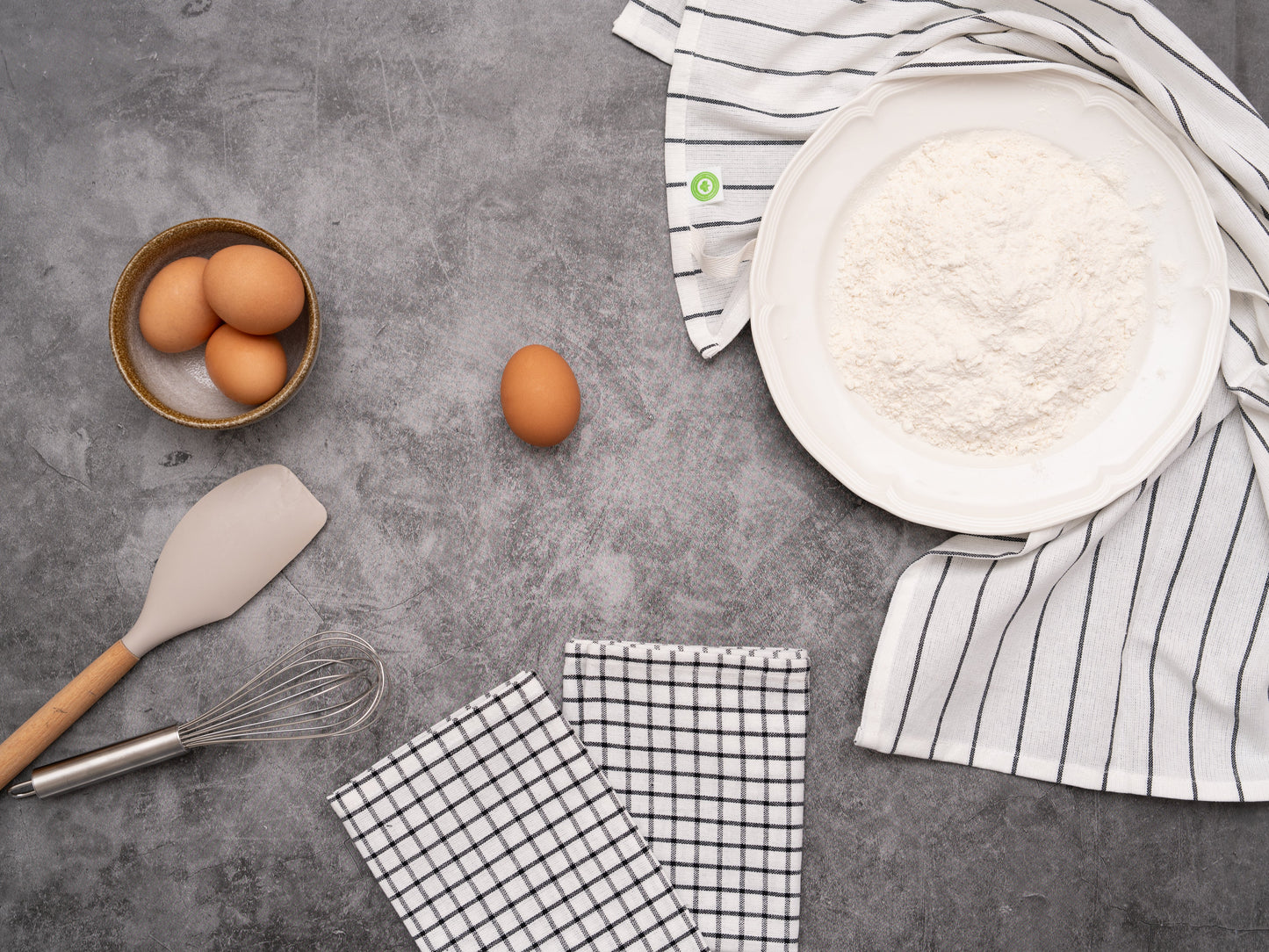 Martha Stripe & Check Kitchen Towel Set