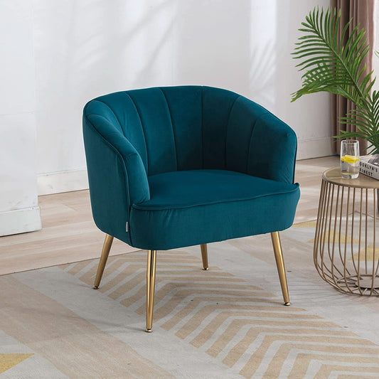 Teal Velvet Accent Chair With Golden Legs | Ultra Plush