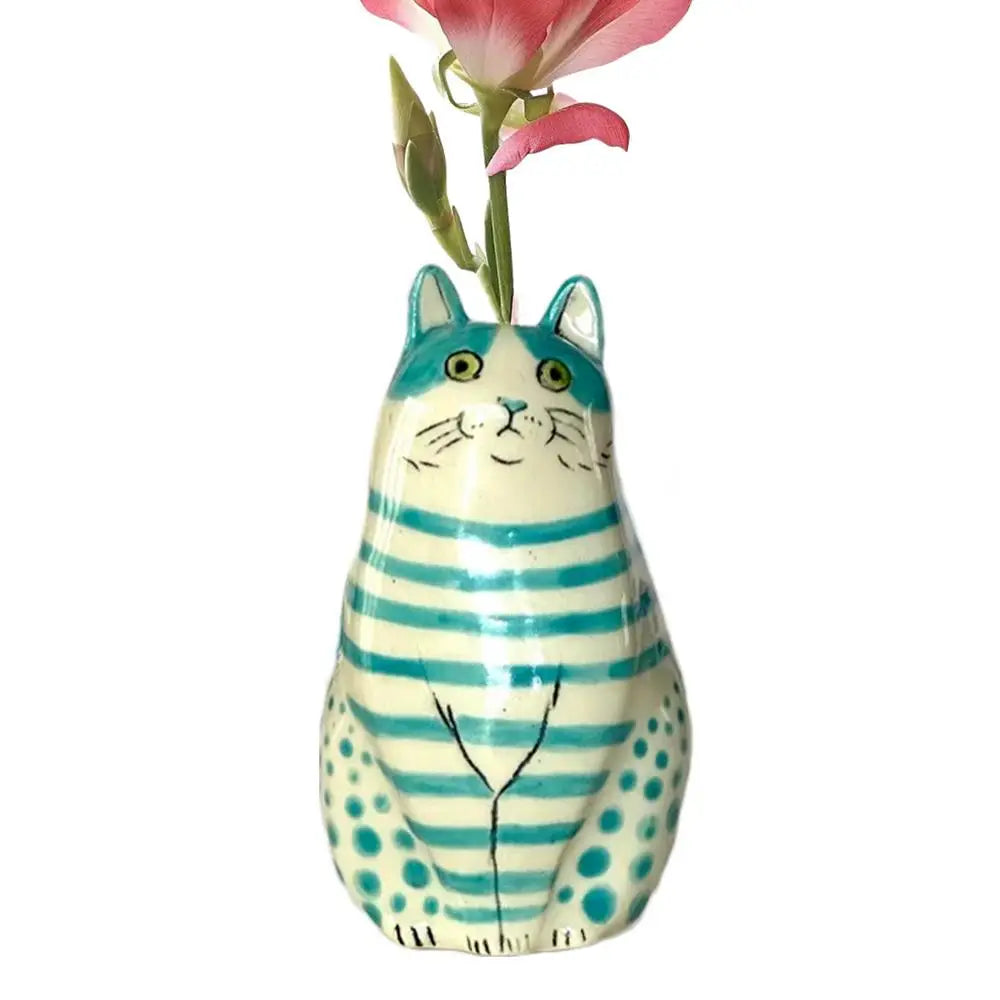 Polka Dot Cat Bud Vase by DecorBites™