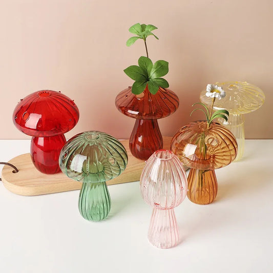 Glass Mushroom Aromatherapy Vase by DecorBites™