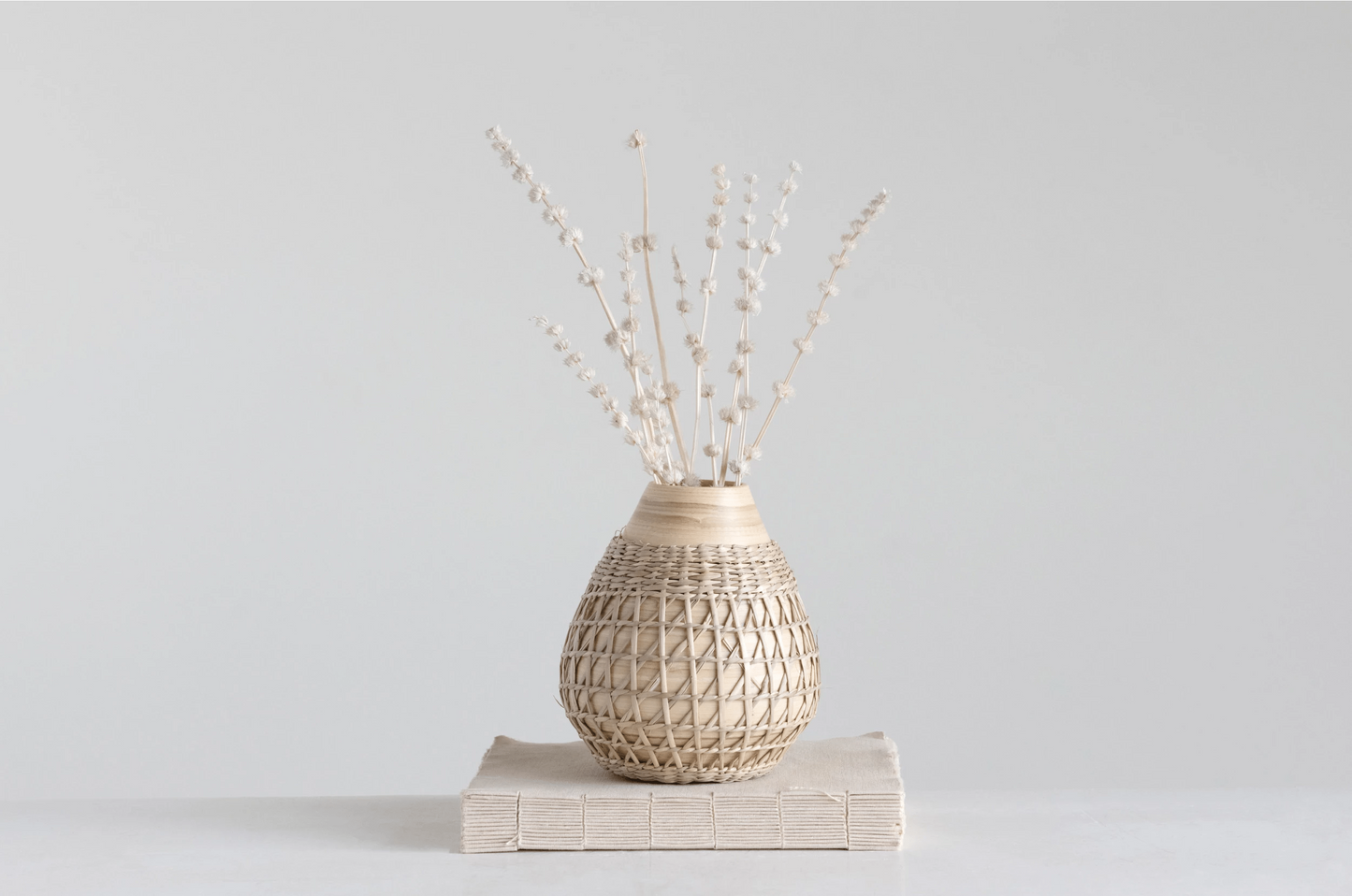 Bamboo Vase with Seagrass Weave