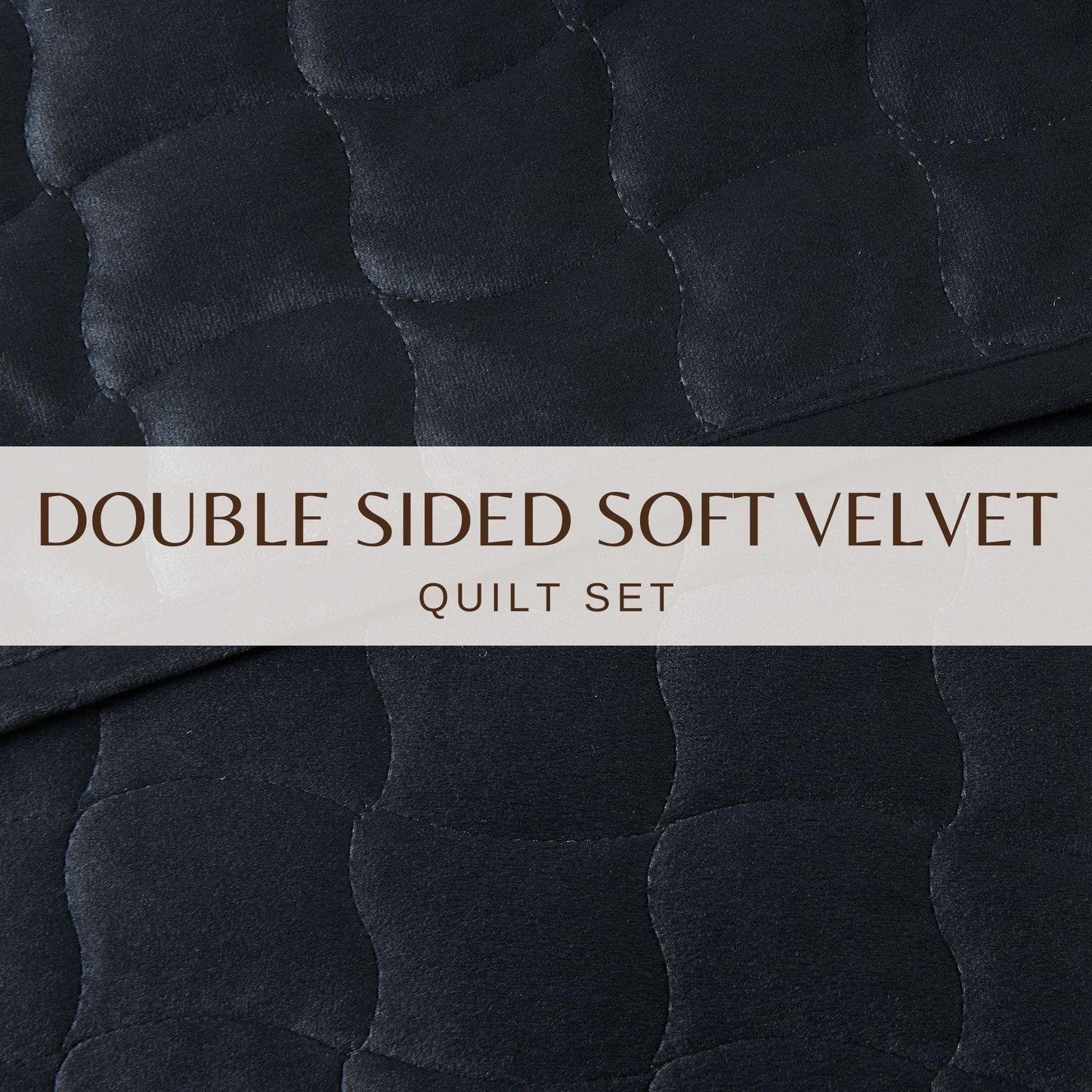 Vivica Velvet Box-Stitched Quilt Set