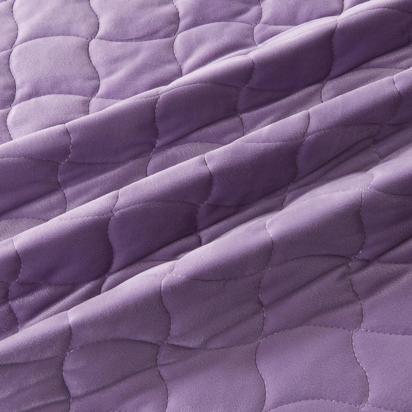 Vivica Velvet Box-Stitched Quilt Set