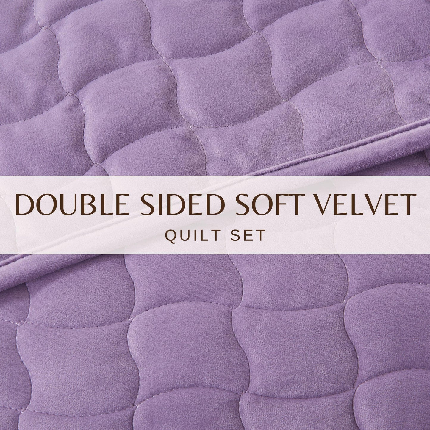 Vivica Velvet Box-Stitched Quilt Set