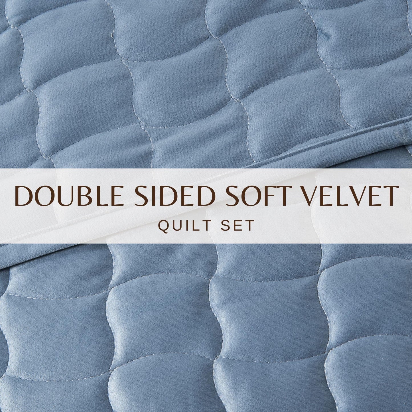 Vivica Velvet Box-Stitched Quilt Set