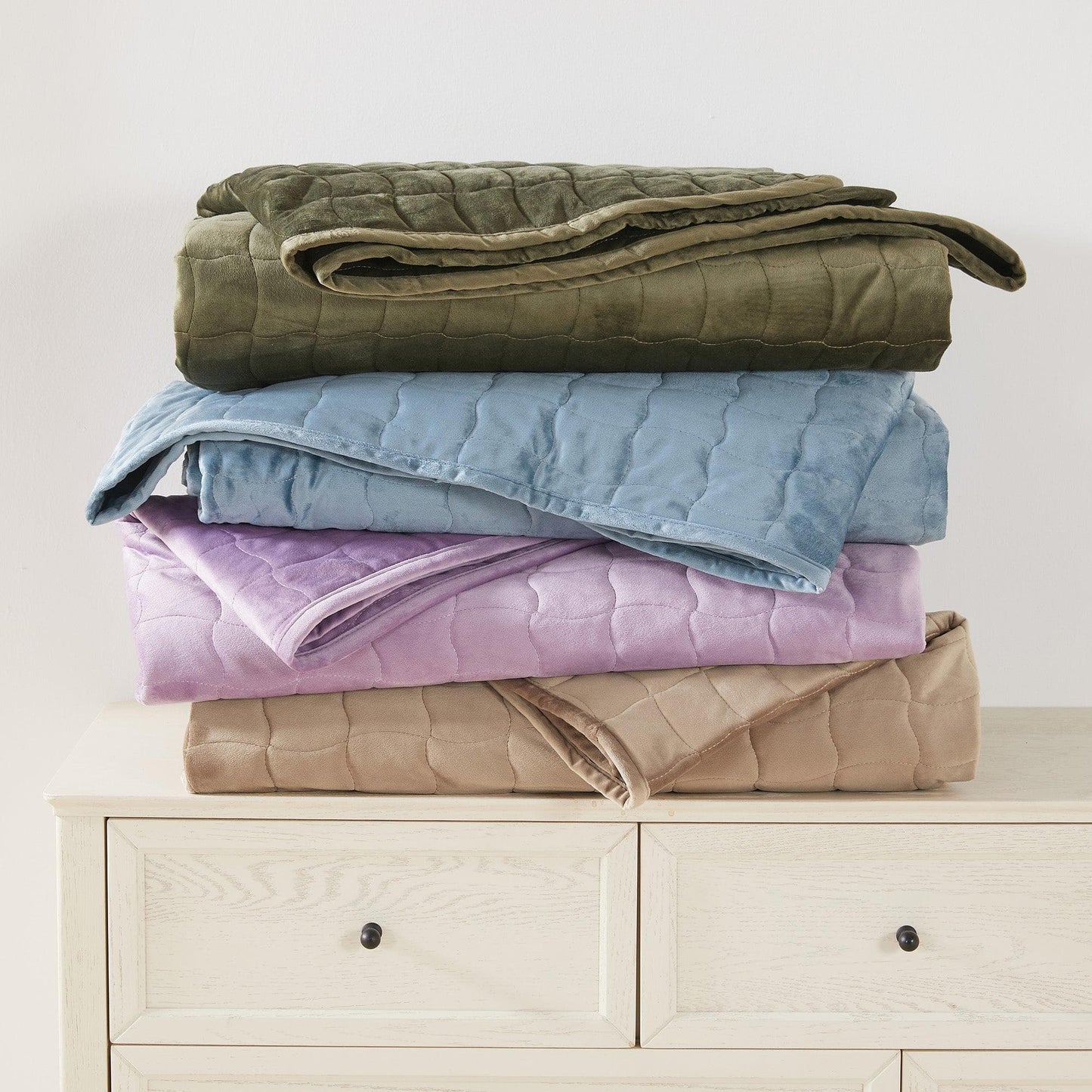Vivica Velvet Box-Stitched Quilt Set