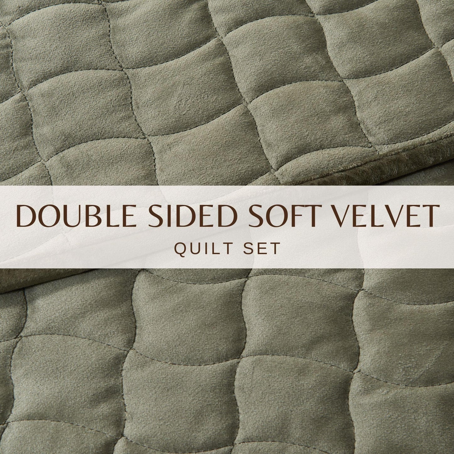 Vivica Velvet Box-Stitched Quilt Set
