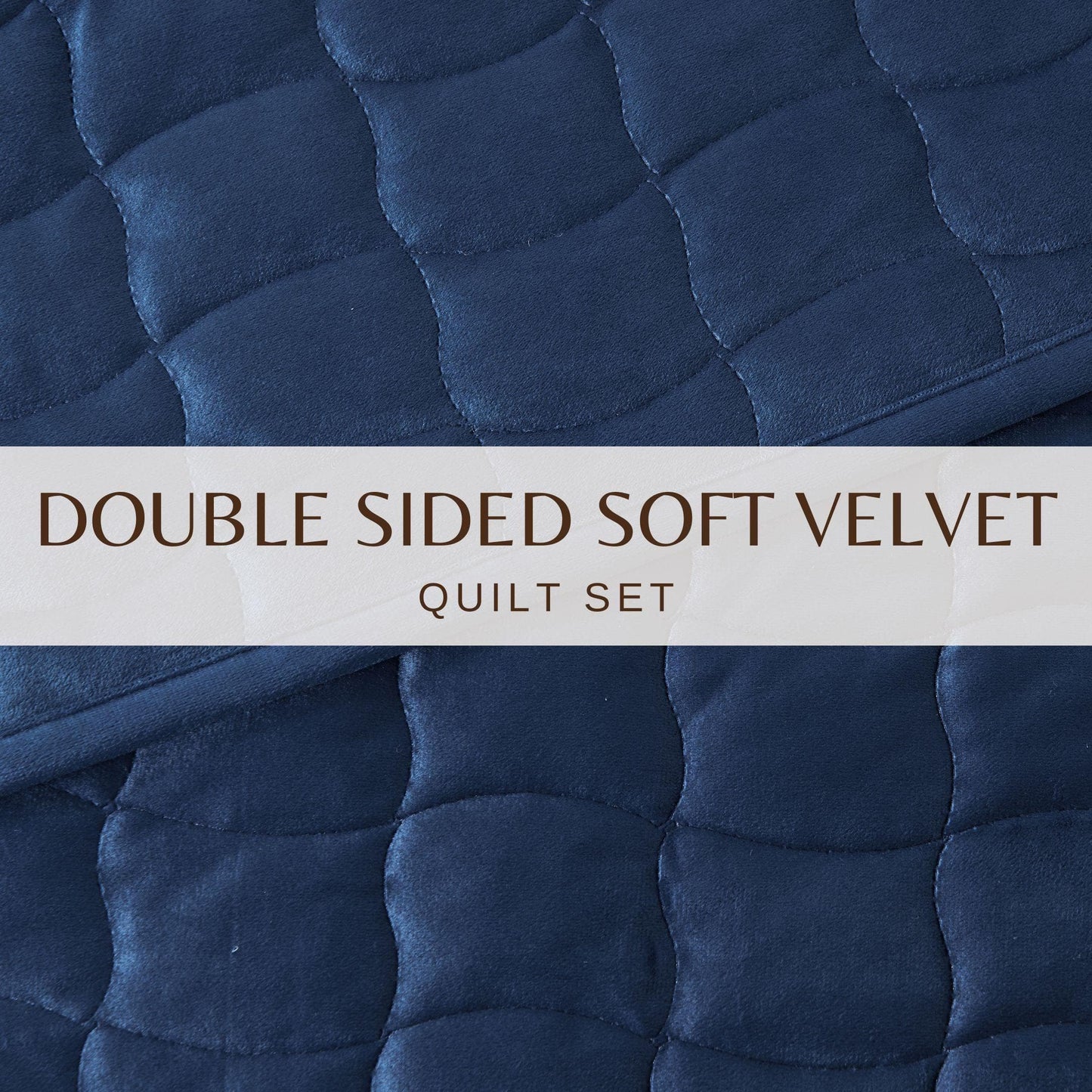 Vivica Velvet Box-Stitched Quilt Set